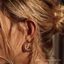 Fashion Open Earrings Personality Gold Jewelry Earrings Stainless Steel Jewelry C Shape Earrings
